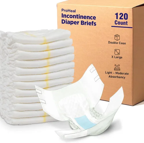 Vista 8 de Pañales para adultos para incontinencia, paquete de 100 unidades, para hombres y mujeres, acolchado con bloqueo de humedad y olor, absorción ligera