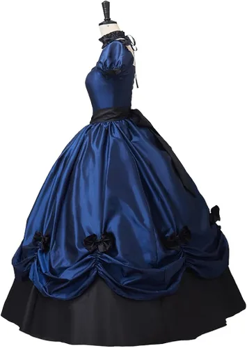 Vista 5 de Vestido victoriano gótico Southern Belle Marie Antoniette vestido de novia vestido de baile rococó baile de máscaras vestido de baile