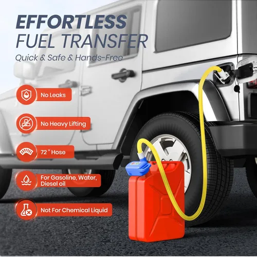 Vista 7 de Nitigo Bomba de transferencia de combustible eléctrica con sensor de parada automática, protección contra fugas, batería de litio de 72 pulgadas
