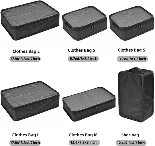 Vista 2 de Cubos JJ POWER de empacado para viajes. Bolsas de viaje que incluye bolsa de zapatos