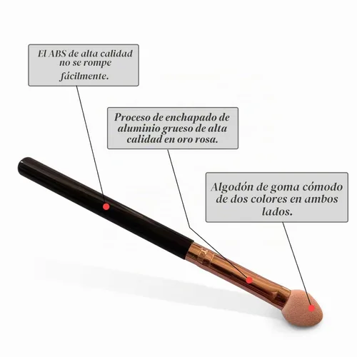 Vista 5 de UorPoto - Juego de brochas de maquillaje para mujeres, 10 piezas, esponja para sombra de ojos, aplicador de doble cara reutilizable Negro 10pcs