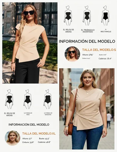 Vista 6 de GRACE KARIN Tops de verano 2026 para mujer, camisa elegante con peplum