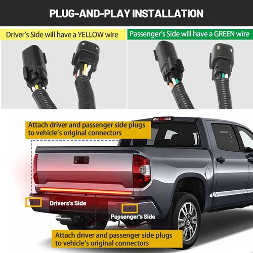 Vista 6 de MECMO Adaptador de 4 pines con luz de puerta trasera inversa para 2019-2022 Chevy Silverado/GMC Sierra 1500 y 2020-2023 HD, arnés de conexión rápida