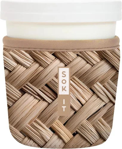 Vista 89 de Sok It IceCreamSok - Funda de neopreno aislada (flores abstractas, pintas de helado cónicas)