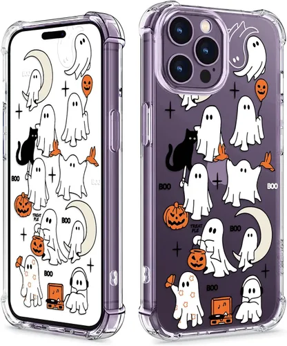 Vista 21 de Funda transparente de fantasma de Halloween (fantasma de Halloween, Google Pixel 7 Pro)
