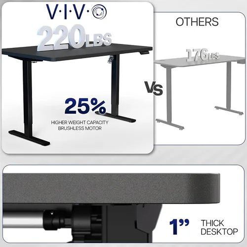 Vista 5 de VIVO DESK-KIT-1B5G - Escritorio de pie de 48 x 30 pulgadas, gris oscuro