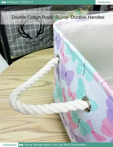 Vista 5 de Cesta rectangular de tela con estampado de dinosaurios para almacenamiento de guardería, cesta de almacenamiento, bolsa de libros, cestas de regalo