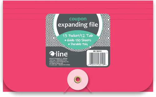 Vista 5 de C-Line 13-Pocket Expanding File, Coupon Size, 1 Expanding File, Color May Vary (58410-DS)