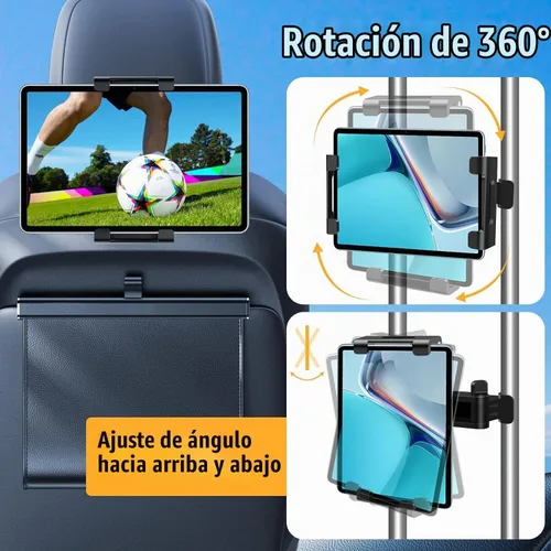Vista 8 de najiaxiaowu Soportes para Tabletas PC Paquete de 2 Soporte para Tableta para Coche, Soporte para Reposacabezas de iPad para iPad/Teléfonos