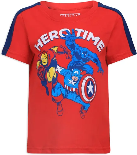 Vista 4 de Marvel Avengers Boys T-Shirt 3 Pack for Toddler and Little Kids GreyNavyRed