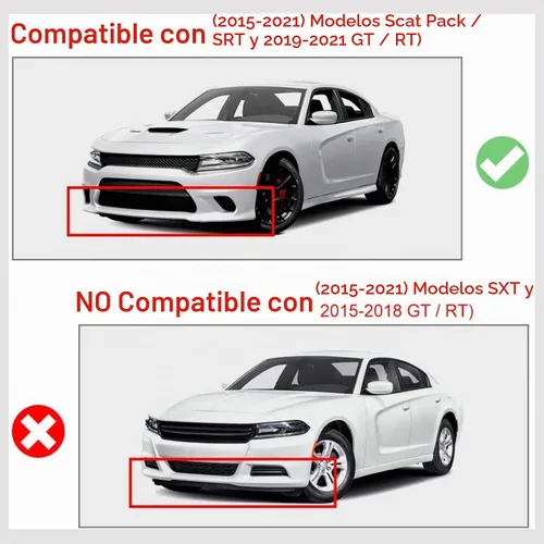 Vista 3 de Protector Divisor de Labio de Parachoques Delantero para Dodge Charger 2015-2023 Hellcat/SRT 39 /Scat Pack/RT Scat Pack/GT/RT No para Plus, Widebody