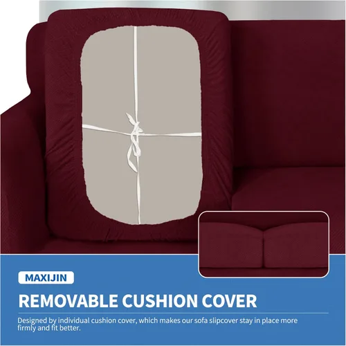 Vista 39 de MAXIJIN 2 piezas de fundas para silla con brazos, funda para silla de sofá para sala de estar, funda elástica para perros para una silla con 1 cojín