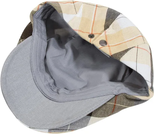 Vista 5 de Gorro de periódico para hombre, gorra plana Ivy Gatsby, gorra ajustable a cuadros coloridos