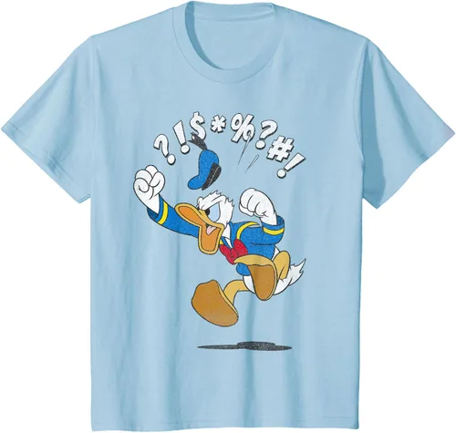 Vista 8 de Disney Mickey And Friends - Camiseta vintage de Donald Duck Angry Jump, Negro