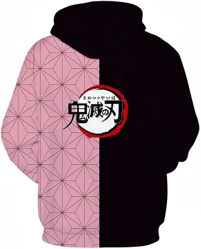 Vista 2 de NXUEBDU Anime Hoodies Teen Boys Girls Nezuko Tanjirou Costumes Unisex Hooded Sweatshirts Pullover