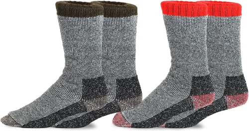 Vista 18 de Calcetines térmicos de invierno de algodón reciclado de peso pesado respetuoso del medio ambiente Multi par para mujeres y hombres 2 pares-camuflaje