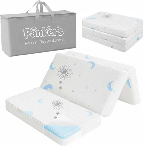 Vista 7 de PanKers Pack and Play - Cubrecolchón de 38 x 26 pulgadas, colchón transpirable de espuma viscoelástica de doble cara Pack N Play
