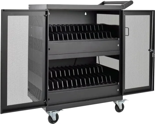 Vista 26 de Tripp Lite Estación de almacenamiento de carrito de carga móvil de CA de 21 puertos para Chromebooks, iPads, portátiles, tabletas, negro (CSC21AC)