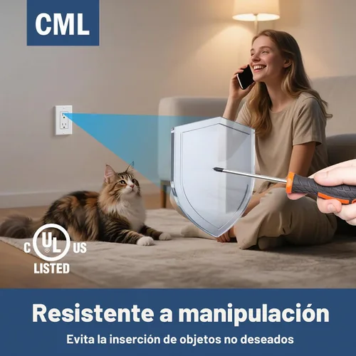 Vista 3 de CML - Paquete de 50 tomas de corriente de 15 amperios resistentes a manipulaciones, certificación UL