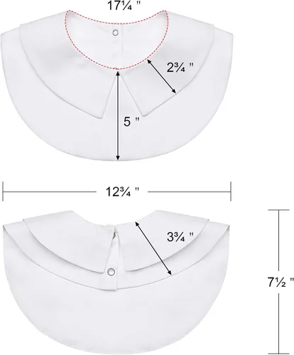 Vista 2 de SATINIOR 2 piezas de cuello falso para mujer, blusa desmontable Dickey falsa solapa falsa