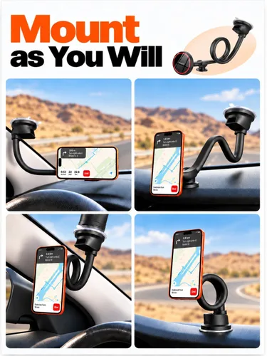 Vista 8 de APPS2Car Soporte de teléfono celular para MagSafe, soporte de teléfono para Negro