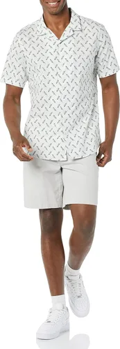 Vista 3 de Tienda Essentials Camisa de algodón con botones y manga corta para hombre