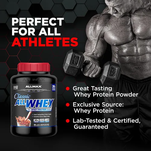 Vista 4 de ALLMAX AllWhey Classic - Proteína de suero en polvo, chocolate, 2 libras Supports Lean Muscle Growth, Enhances Recovery, 30g Whey Protein, Gluten