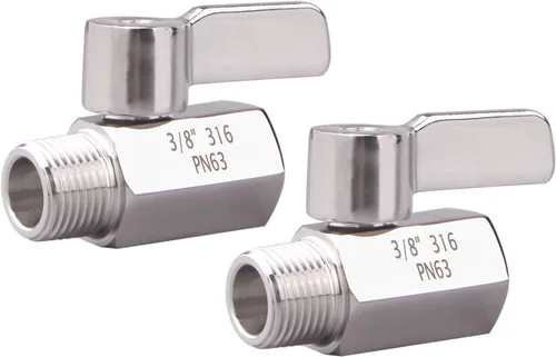 Vista 10 de DERNORD - Miniválvula de bola de 1 pulgada en acero inoxidable NPT hembra x macho con rosca SUS304