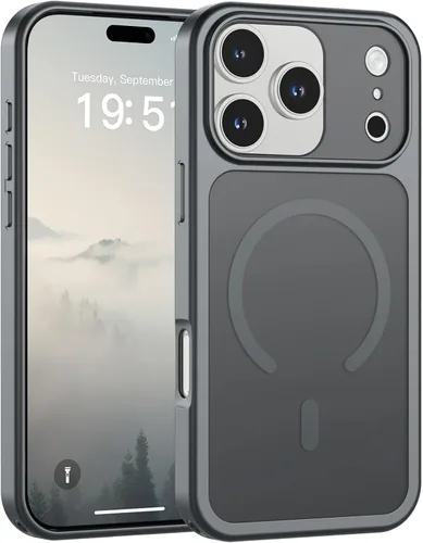Vista 33 de SUPFINE Funda magnética para iPhone 11 Pro Max (compatible con MagSafe) (protección contra caídas de grado militar), delgada, translúcida mate, a