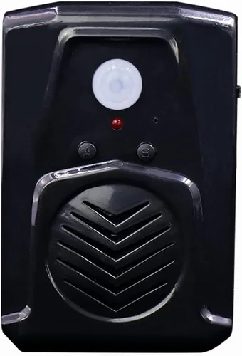 Vista 9 de Altavoz reproductor de sonido activado con sensor de movimiento PIR con cable USB, descarga tus propios archivos de audio MP3 para reproducir Negro
