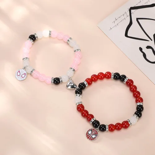 Vista 4 de SacXand Matching Bracelets for Couples Kitty Friendship braclets for best friends bf and gf Halloween Christmas Jewelry Gifts for Women Men Girls