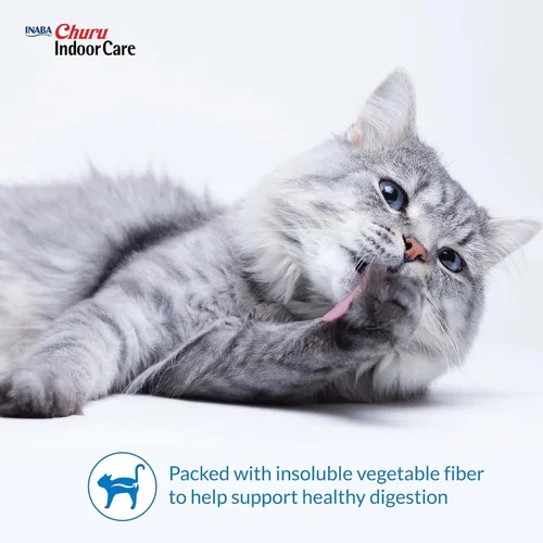 Vista 4 de INABA Churu - Puré para gatos, funcional, cremoso para lamer para gatos, para cuidado en interiores y control de bolas de pelo, 0.5 onzas cada uno