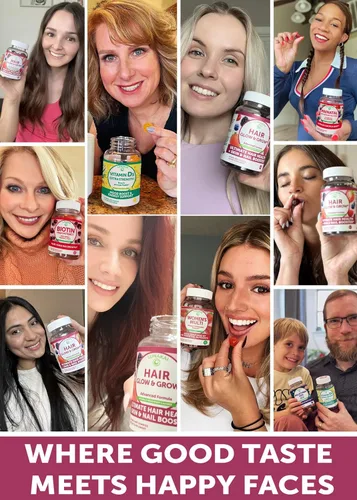 Vista 4 de Lunakai USA Made Super Hair Gummies con biotina, zinc, extracto de cola de caballo y palma enana americana – Vitaminas para el crecimiento
