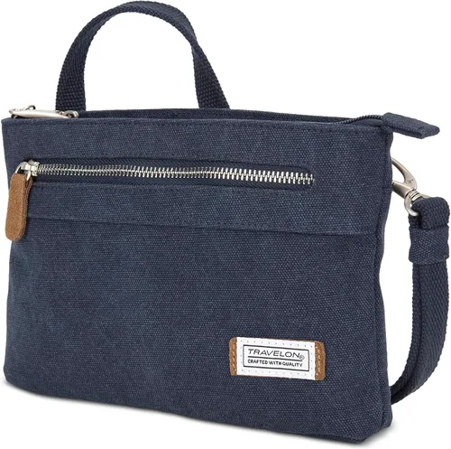 Vista 3 de Travelon - Bolsa bandolera para mujer, antirrobo, Índigo), 33226 350