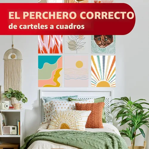 Vista 5 de Tiras adhesivas para póster Command, colgadores para pósteres sin daños, tiras adhesivas para pared sin herramientas para pósteres, 64 tiras