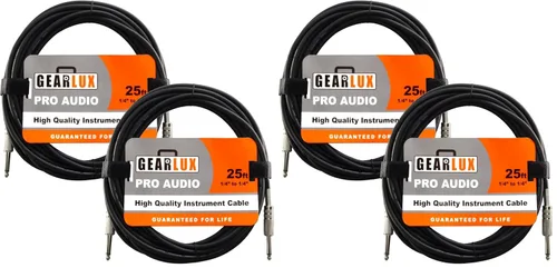 Vista 12 de Gearlux Cable de instrumento/cable de guitarra, 1/4 de pulgada, recto a recto, negro, 6 pies - paquete individual