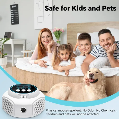 Vista 7 de Repelente ultrasónico de roedores, repelente ultrasónico de ratas de plagas para interiores, repelente ultrasónico de roedores de 360°, repelente