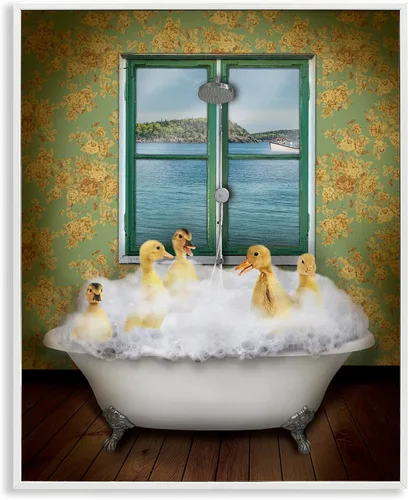 Vista 35 de Lindo conejo bebé en toallas de baño burbujas de jabón' Arte Giclée enmarcado
