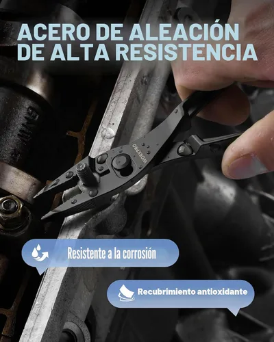 Vista 3 de WORKPRO Alicates de junta deslizante de punta larga de 4.5 pulgadas, alicates ajustables de acero de aleación de alta resistencia con interruptor