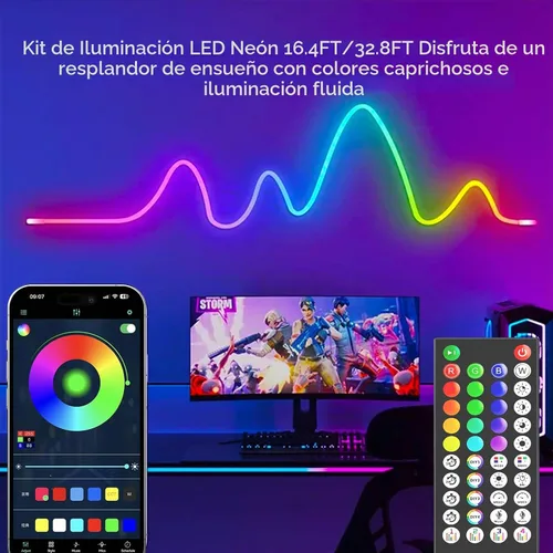 Vista 2 de WS2811 RGB - Cuerda de luz de neón direccionable de 16.4 pies