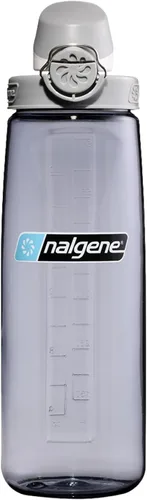 Vista 22 de Nalgene Sustain Tritan Botella de Agua On The Fly Sin BPA Fabricada con Material Derivado del 50% de Residuos Plásticos, 24 OZ, Azul con Aqua