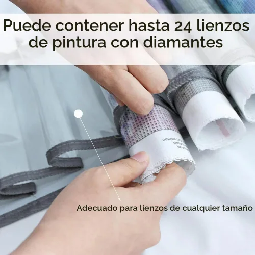 Vista 6 de Organizador de rollos de vinilo con 12 compartimentos para colgar - Montaje en pared Gris-12 compartimentos
