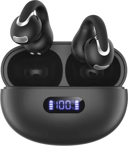 Vista 11 de Jzones Auriculares inalámbricos con clip de oreja abierto, Bluetooth 5.4, ligeros, cómodos, deportivos, de conducción ósea, micrófono integrado