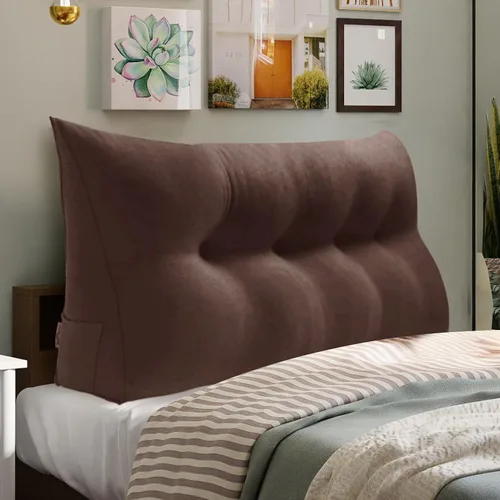 Vista 53 de WOWMAX - Almohada grande triangular con respaldo para cabecera, almohada de posicionamiento para lectura en forma de cuña, con funda extraíble