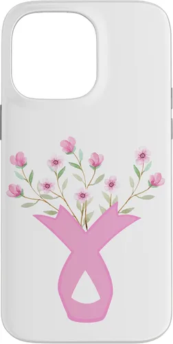 Vista 21 de Flower Jar Pink Ribbon Breast Cancer Awareness Month Women Case for iPhone 17