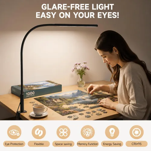 Vista 11 de Luz LED de rompecabezas de 18 W con abrazadera, lámpara