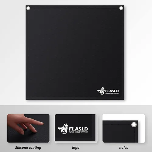 Vista 4 de FLASLD Protector de llama para soldar y soldar con autógena, protector térmico de alta temperatura de 18 x 18 pulgadas, alfombrilla de soldadura