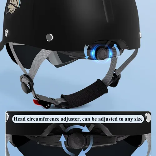 Vista 6 de Casco retro novedoso y genial, gorra de béisbol alemana vintage para motocicleta, casco de cara abierta, para adultos, mujeres y hombres, ciclismo