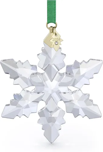 Vista 13 de Swarovski Juego de Adornos de Copo de Nieve de Edición Anual, Cristales Blancos, Parte de la Colección de Edición Anual