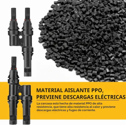 Vista 3 de BougeRV - Conectores solares de rama 2 a 1 conector Y FMM+MFF, 1 par